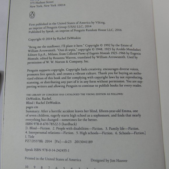 "Blind" by Rachel DeWoskin - Picture 5 of 6